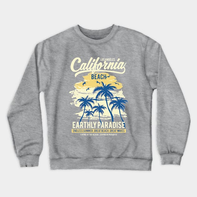 California Beach Earthly Paradise Seal Beach Crewneck Sweatshirt by khalmer